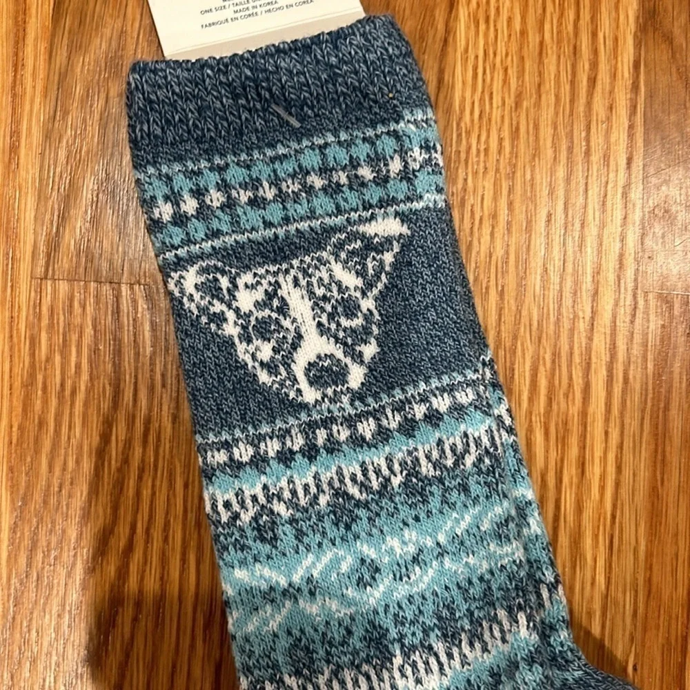 American Eagle crew socks blue white one size dog sock cotton new with tags
